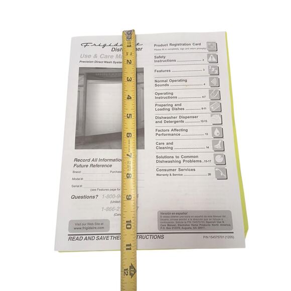 Frigidaire Dishwasher User Manual Use & Care Generic All Models Resellers Owners - Picture 10 of 13